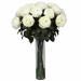 Charlton Home® Fancy Roses Floral Arrangement in Vase Polyester/Faux Silk/Plastic/Fabric in Gray | 31 H x 23 W x 23 D in | Wayfair