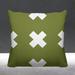 Latitude Run® Maluhia Geometric Criss Cross Shape Indoor/Outdoor Pillow Polyester/Polyfill in Green | 19" x 19" | Wayfair