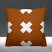 Latitude Run® Maluhia Geometric Criss Cross Shape Indoor/Outdoor Pillow Polyester/Polyfill in Orange | 15" x 15" | Wayfair