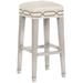 Vanguard Furniture Marley 16" Bar Stool Wood/Upholstered in Gray/White | 32.5 H x 16 W x 16 D in | Wayfair V964-BS_Hampton_153529_9BSNailheadDetail