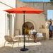 Arlmont & Co. Mushtaaq 6.5Ft Square Market Umbrella w/ Stand/Base- Color Metal in Orange | 91 H x 77.95 W x 77.95 D in | Wayfair