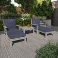Highwood USA Bespoke Deep Seating Chaise Set w/ Outdoor Side Table Jet Black CGE Plastic in Blue | Wayfair AD-DSSC04-NB-CGE