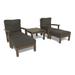 Highwood USA Bespoke Deep Seating Chaise Set w/ Outdoor Side Table Jet CGE Plastic in Black | Wayfair AD-DSSC04-JB-ACE