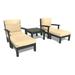 Highwood USA Bespoke Deep Seating Chaise Set w/ Outdoor Side Table Jet Black CGE Plastic in Black/Brown | Wayfair AD-DSSC04-DW-BKE