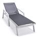 Latitude Run® 78.2" Long Reclining Single Chaise Metal in White/Black | 19.7 H x 29 W x 78.2 D in | Outdoor Furniture | Wayfair