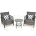 Bay Isle Home™ Tamesbury 3 Piece Seating Group w/ Cushions, Rattan in Gray | Outdoor Furniture | Wayfair F7E91A290D4E4B8591FE7527D693438D