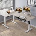 Inbox Zero Jonesboro 63" L-Shaped Height Adjustable Standing Desk Wood/Metal in Brown/Gray | 63 W x 48 D in | Wayfair