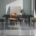 Orren Ellis Yianna Modern Stone Dining Table for Modern Kitchen Living Room, Home & Office Metal in Black | 29.5 H x 71 W x 35.5 D in | Wayfair