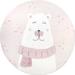 Pink 48 x 48 x 0.31 in Area Rug - Isabelle & Max™ Jovie Polar Bear Machine Washable Area Rug Polyester | 48 H x 48 W x 0.31 D in | Wayfair