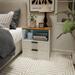 Ebern Designs LED Wood Nightstand w/ 2 Drawers Wood in White | 24.3 H x 15.8 W x 17.8 D in | Wayfair B4298774FF244B51A26F98D4F02F40D1