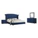 House of Hampton® Gudger 4 Piece Bedroom Set in Pacific Blue Upholstered in Blue/Brown | 66.75 H x 81.4 W x 86.35 D in | Wayfair