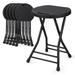 Inbox Zero Kyten Round Collapsible Stools w/ Handle, 18" Folding Portable Chair 230 lbs Capacity Plastic/Resin in Black | Wayfair