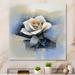 Red Barrel Studio® Blue Rose Symphony - Floral Rose Metal Wall Decor Metal in Blue/White | 16 H x 16 W x 1 D in | Wayfair