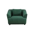 Accent Chair - Everly Quinn Flannelette Upholstered Single Sofa/Chair in Black/Brown/Green | 30.5 H x 45 W x 35 D in | Wayfair