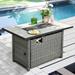 Latitude Run® Dzion 25.19" H x 42.12" W Steel Propane Outdoor Fire Pit Table w/ Lid Steel in Gray | 25.19 H x 42.12 W x 25.98 D in | Wayfair