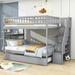 Harriet Bee Igon Full Over Full Bunk Bed w/ Trundle in Gray | 65 H x 57 W x 92 D in | Wayfair 95EBE05F5A214AF3904CC146A5262E04