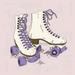 Winston Porter Kenyah Illustration w/ Retro Roller Skates On Canvas Graphic Art Canvas in Indigo/White | 12 H x 12 W x 1.25 D in | Wayfair