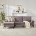 Gray/Brown Sectional - Wade Logan® Brandur 3 - Piece Upholstered Sectional Linen | 33.5 H x 93 W x 51.6 D in | Wayfair