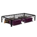 ComfoRest Dura Steel Slat Bed Frame Metal in Black | 14 H x 81.1 W x 40.1 D in | Wayfair SWF14BX06X