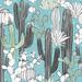 Union Rustic Aanika Seamless Pattern w/ Cactus. Wild Cacti Forest On Canvas by Toltemara Graphic Art Canvas in Blue/Green/White | Wayfair