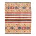 Red/White 114 x 97 x 0.25 in Area Rug - Isabelline Striped/Southwestern Handmade Rectangle 8'1" x 9'6" Wool/Area Rug in Red/Ivory/Blue | Wayfair