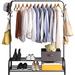 Rebrilliant Margreet 43.3" Metal Rolling Clothes Rack Metal in Black | 57.5 H x 43.3 W x 13 D in | Wayfair A82CC91E705B4D5688B27DE6DA577EF9