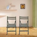 Red Barrel Studio® Laqueen Folding Chair Set, Solid Wood in Gray | 31.02 H x 17.32 W x 22.82 D in | Wayfair 3AF4171018F44EBFAB6E4157980716E4