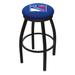 Holland Bar Stool NHL 30" Swivel Bar Stool w/ Cushion Plastic/Acrylic/Metal in Blue/Black | Wayfair L8B2B30NYRang