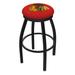 Holland Bar Stool NHL 30" Swivel Bar Stool w/ Cushion Plastic/Acrylic/Metal in Blue/Black | Wayfair L8B2B30ChiHwk-R