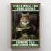 Trinx Cat I Read Books I Drink Tea 1 - 1 Piece Rectangle Cat I Read Books I Drink Tea 1 On Canvas Graphic Art Canvas in Brown | Wayfair