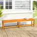 Red Barrel Studio® Wooden WoodenGarden Outdoor Bench Wood/Natural Hardwoods in Brown/White | 17.7 H x 70.9 W x 13.8 D in | Wayfair