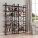 17 Stories 85" H x 71" W Iron Etagere Bookcase in Black/Brown/Yellow | 85 H x 71 W x 12.6 D in | Wayfair 04CEBC2C781443BD935C688545B0FC9F