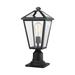 Charlton Home® Wubin 1 -Light Hardwired Pier Mount Light Aluminium/Metal in Black | 18.25" H x 8.25" W x 8.25" D | Wayfair