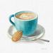 Winston Porter Wake Me Up Coffee I Linen On Canvas by Danhui Nai Print Canvas in Blue | 20 H x 20 W x 1.25 D in | Wayfair