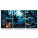 The Holiday Aisle® Witch In Grave Yard On Canvas 3 Pieces Painting Canvas in White | 36 H x 48 W x 1.5 D in | Wayfair