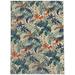 Blue/White 72 x 48 x 0.08 in Area Rug - East Urban Home Floral Machine Woven Polyester Area Rug in Polyester | 72 H x 48 W x 0.08 D in | Wayfair
