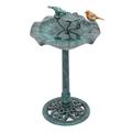 Charlton Home® Curtner 28" Outdoor Garden Pedestal Bird Bath, for Patio Backyard Décor in Green | 28 H x 14.5 W x 14.5 D in | Wayfair