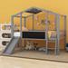 Harper Orchard Kalkaska Twin Size Loft Bed w/ Ladder & Slide Wood in Gray | 70.9 H x 70.3 W x 80.7 D in | Wayfair 6D92DBD12A9A4CD6A186EC82FC4CBA80