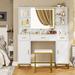 Mercer41 Morehart Vanity Wood in White | 54.5 H x 114.8 W x 40.2 D in | Wayfair 7BB018A3C30440F89F305A77D018EBB7