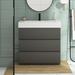 Latitude Run® Reniel 36" W x 18" D x 37" H Single Bathroom Vanity Bathroom Vanity Wood/Solid Surface in Gray | 37 H x 36 W x 18 D in | Wayfair