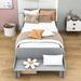 Latitude Run® Twin 2 Drawers Wooden Platform Bed w/ Headboard & Footboard Bench Wood in Gray | 31 H x 42 W x 93 D in | Wayfair