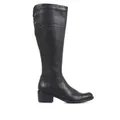 Jones Bootmaker Womens Leather Knee High Boots - 5RGC - Black, Black,Tan