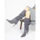 Jones Bootmaker Womens Suede Stiletto Heel Knee High Boots - 3 - Grey, Grey