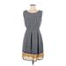 SM Wardrobe Casual Dress - A-Line Scoop Neck Sleeveless: Blue Dresses - Women's Size Medium