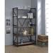 5 Tier Industrial Bookshelf Vintage Standing Storage Shelf, Display Shelving Units Metal Book Shelves for Living Room Office