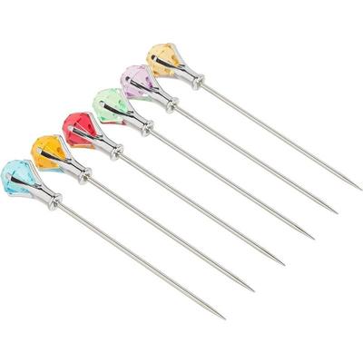 Prodyne DM-6-C Colorful Head Martini Picks Acrylic And Stainless Steel