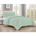 Light Blue King Size 3 Piece Quilt Set & Pillow Shams Soft Plush Cozy Bedspread