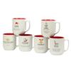 Certified International Christmas Fun Red Sayings 16 oz. Mugs, Set of 6 Assorted Designs