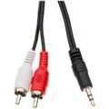 3.5mm stereo to rca audio cable 3.5mm stereo male to dual rca male (right and left) 3.5mm audio cable to rca 6 feet black