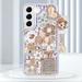 Galaxy S22 Bling Case 3D Bling Shiny Rhinestone Diamond Crystal Pearl Handmade Pendant Iron Tower Pumpkin Car Flowers Soft Protective Anti-Fall Case for Galaxy S22-Clear